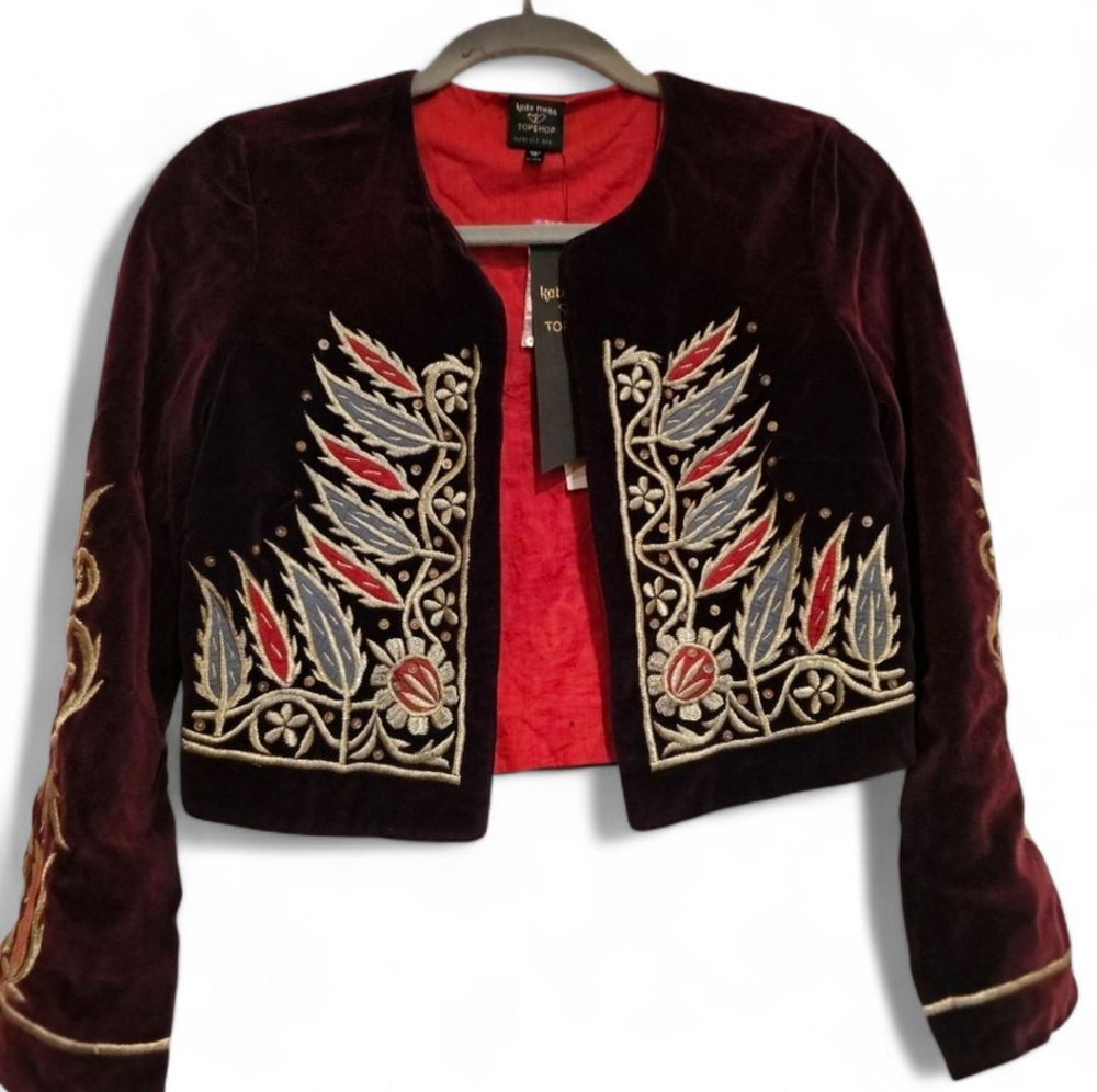 NWT Kate Moss x Topshop Velvet Blazer | Size  2
